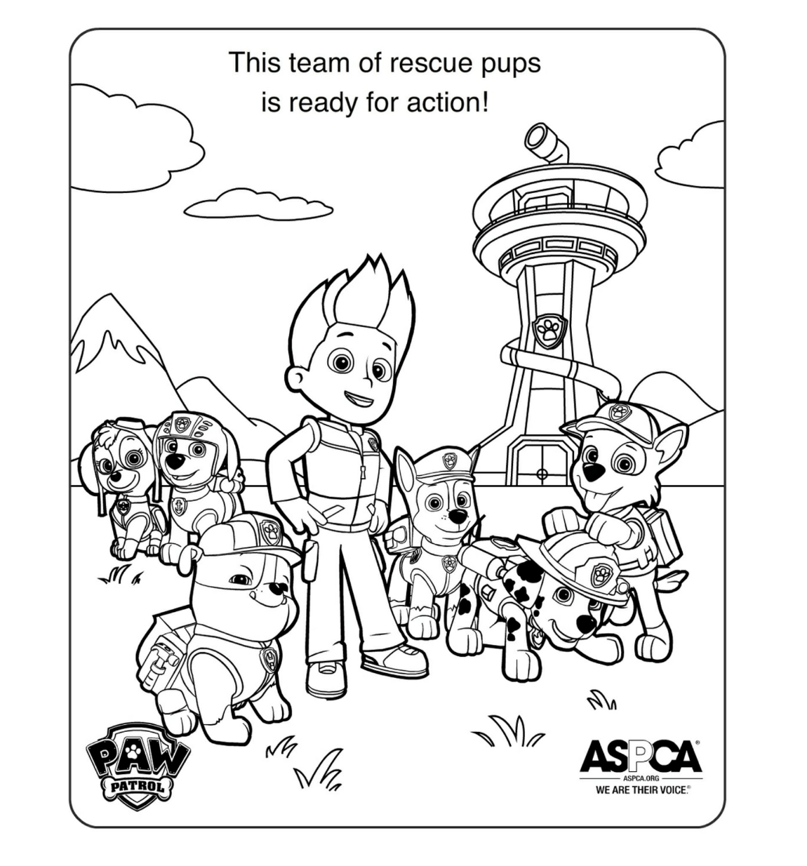 Plansa de colorat cu Paw Patrol 56 52